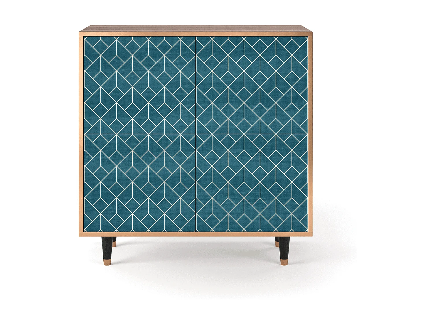 Buffet - 94x96x48 cm - BS3 - Turquoise Geometry, Noyer