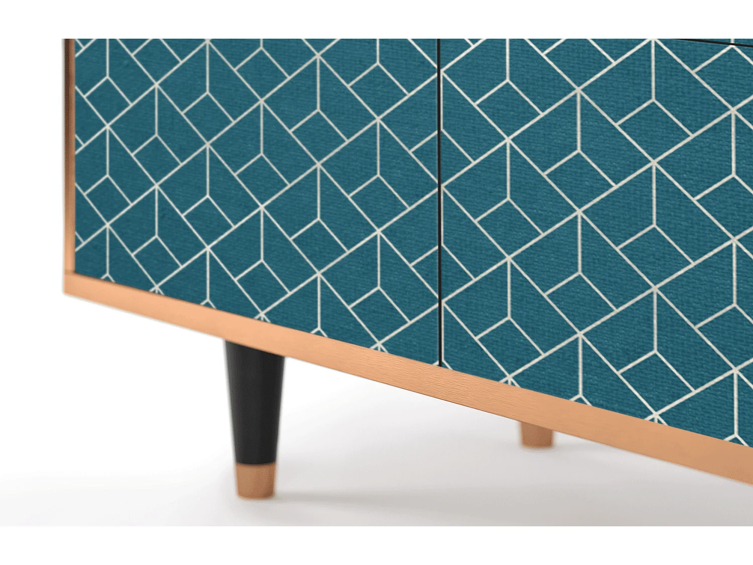Buffet - 94x96x48 cm - BS3 - Turquoise Geometry, Noyer