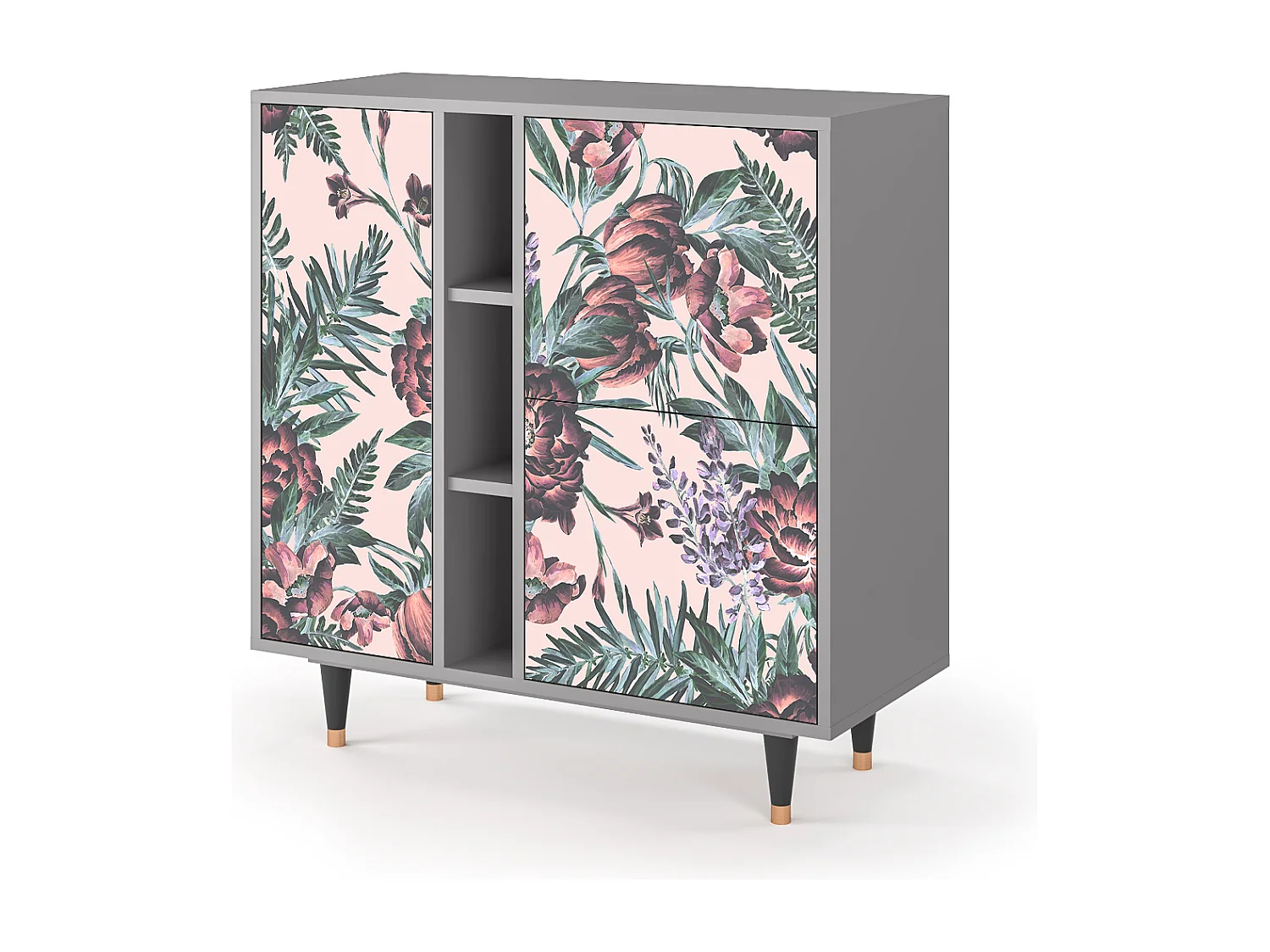 Buffet - 94х96х41 cm - BS5 - Peach Peonies, Gris