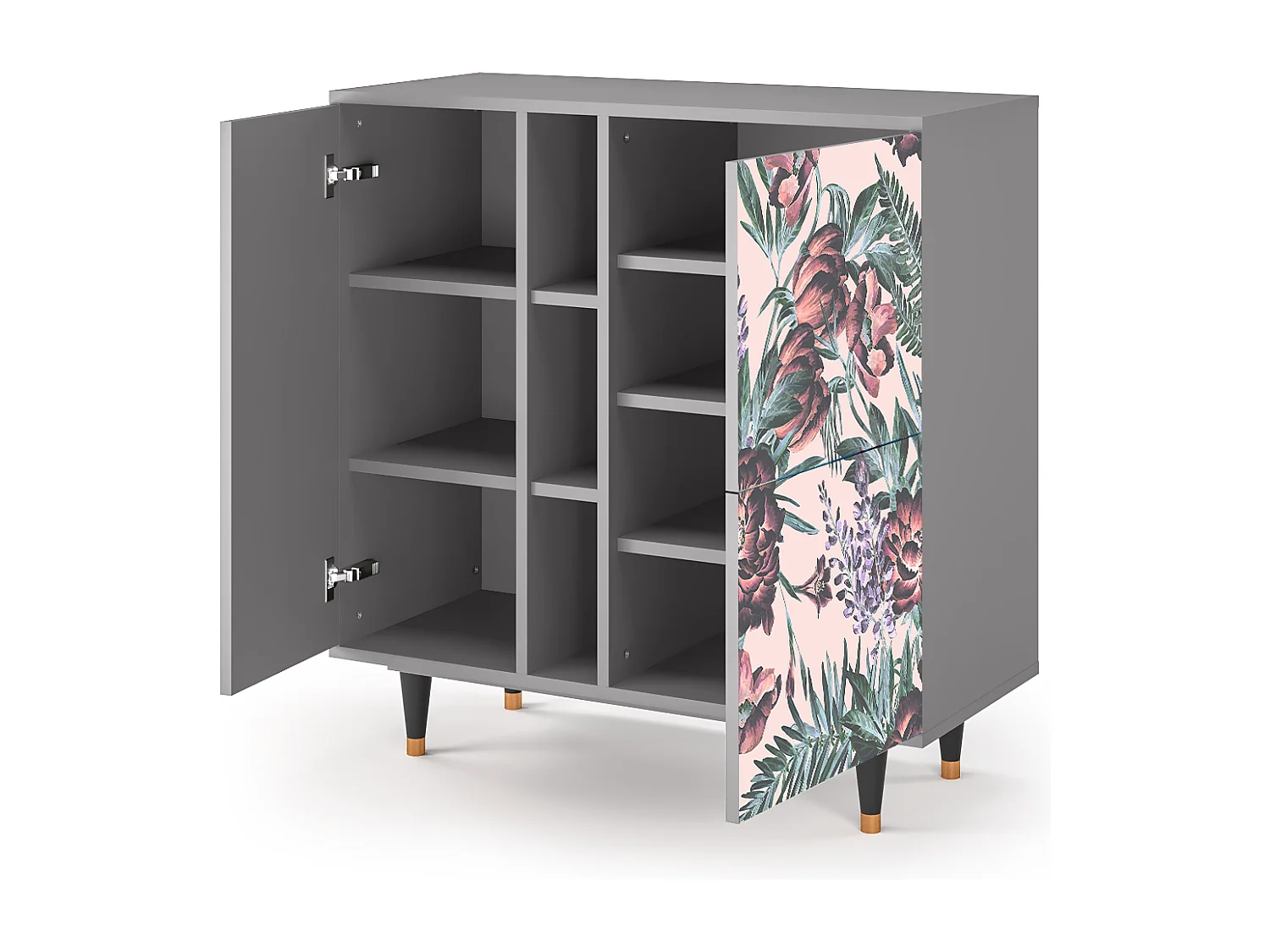 Buffet - 94х96х41 cm - BS5 - Peach Peonies, Gris