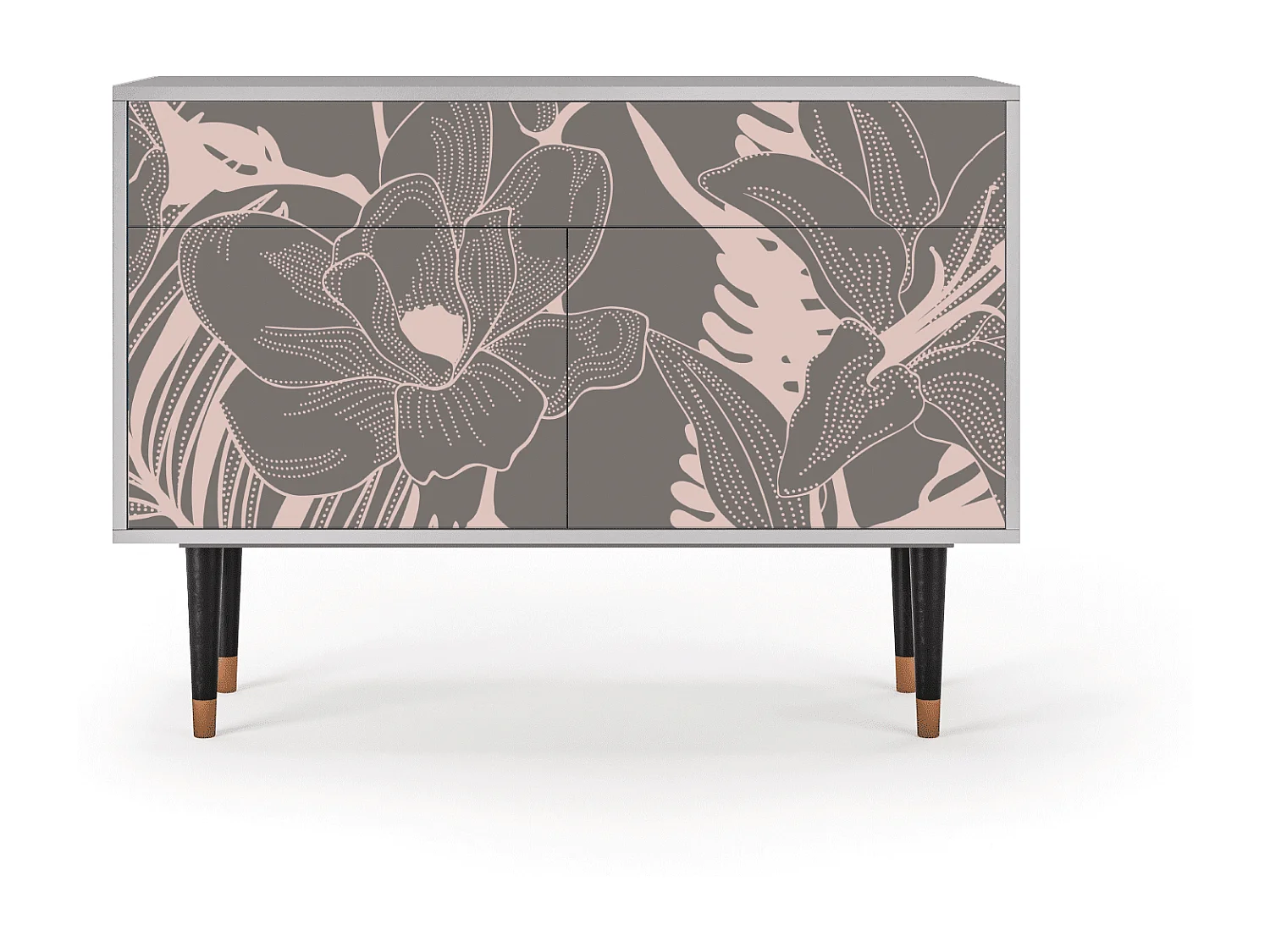 Sideboard - 115x85x48 cm - BS4 - Issabelline Flower, Grau