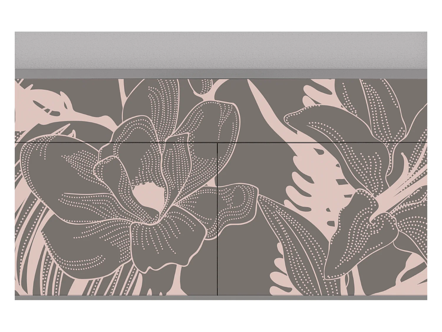 Sideboard - 115x85x48 cm - BS4 - Issabelline Flower, Grau