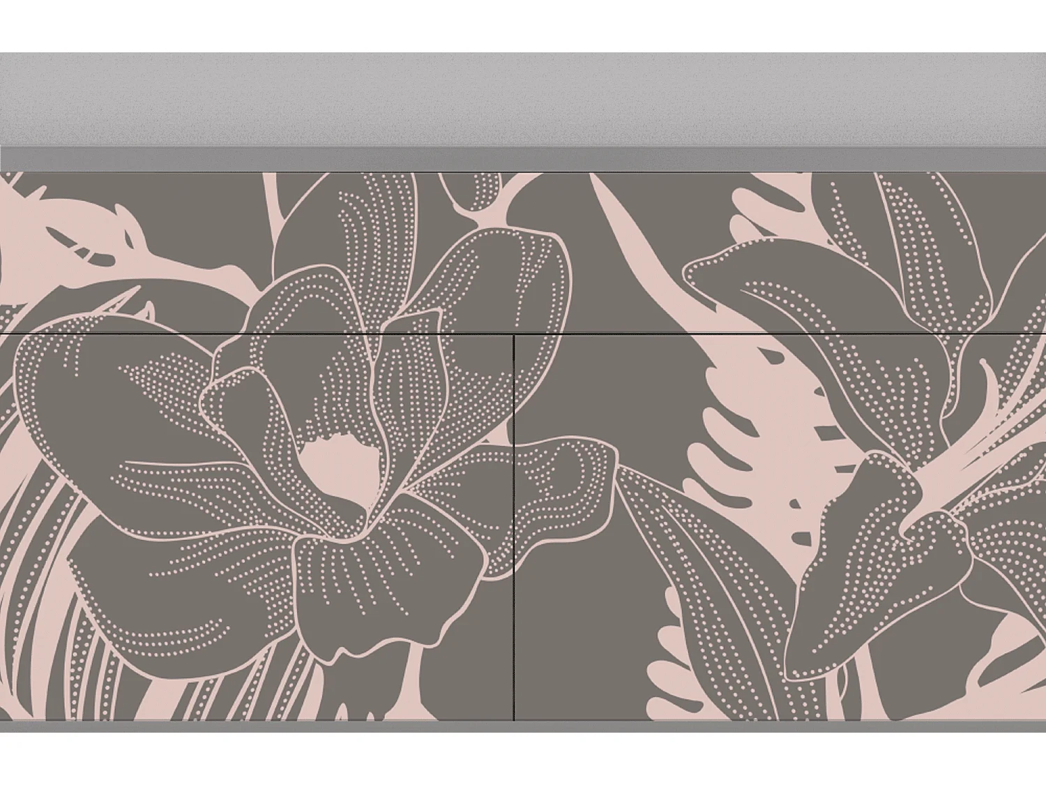 Kredens - 115x85x48 cm - BS4 - Issabelline Flower, Szary