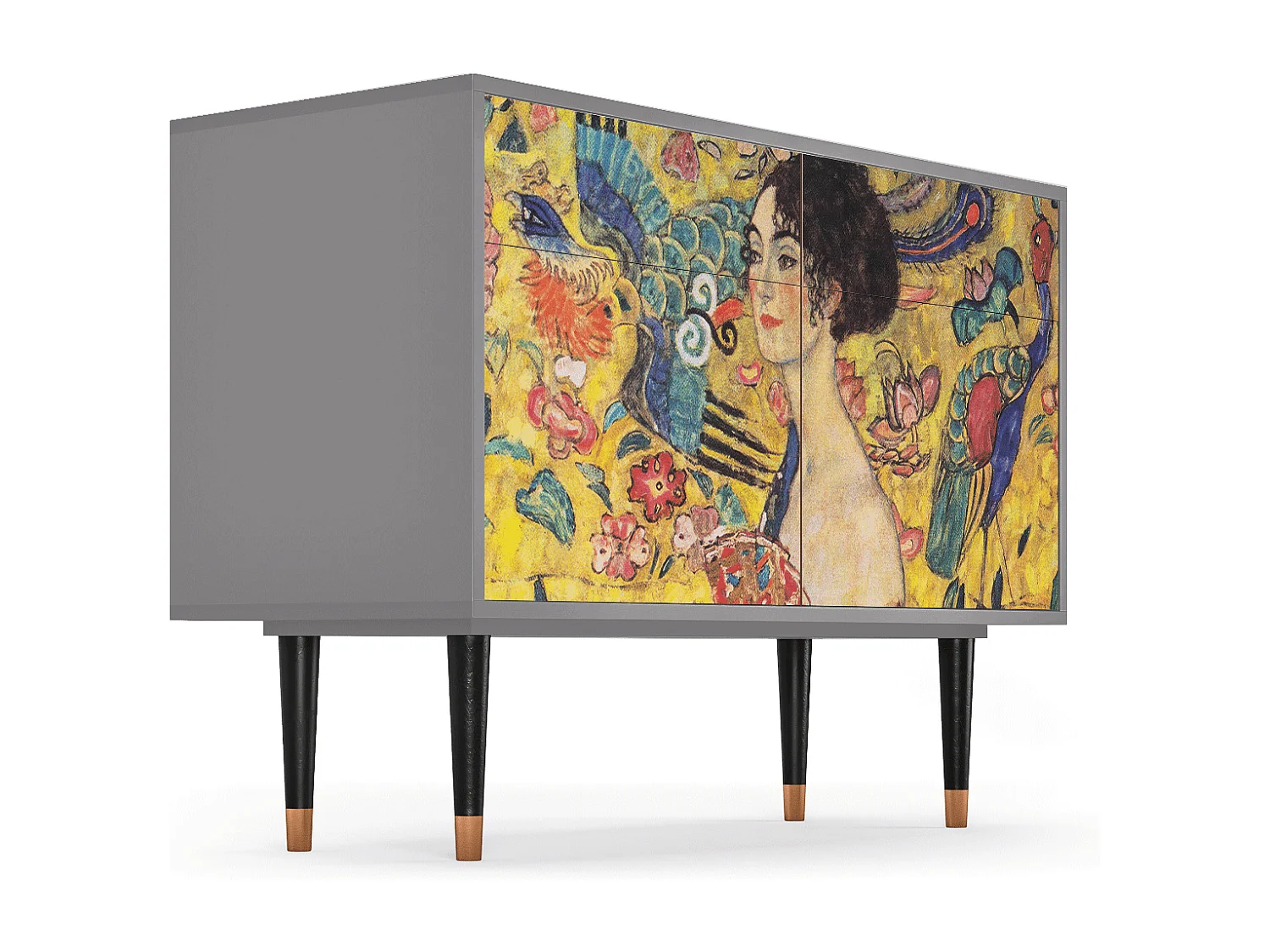 Aparador - 115x85x48 cm - BS4 - Lady with Fan by Klimt, Gris