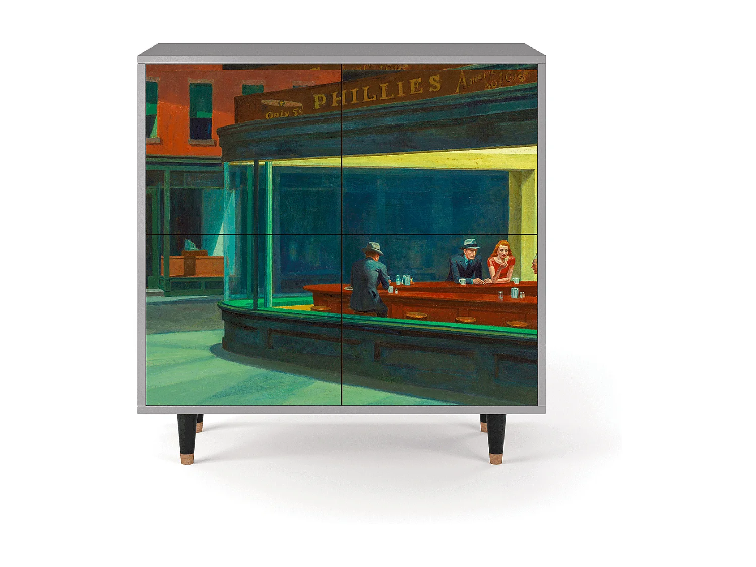 Credenza - 94x96x48 cm - BS3 - Nighthawks by Hopper, Grigio