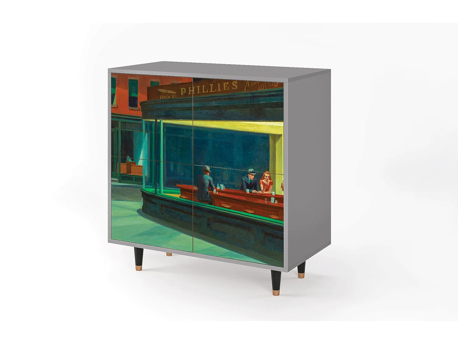 Credenza - 94x96x48 cm - BS3 - Nighthawks by Hopper, Grigio