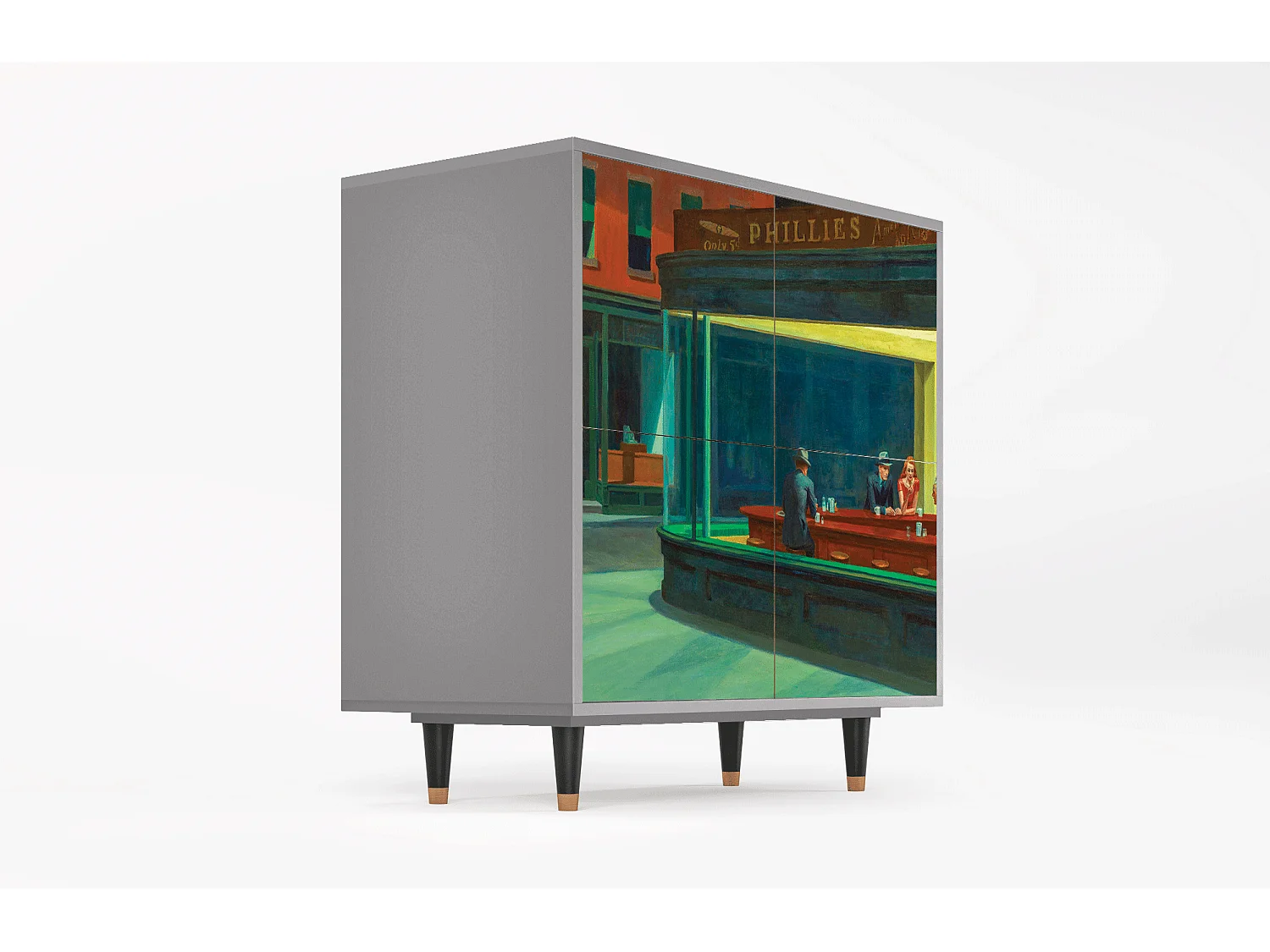 Credenza - 94x96x48 cm - BS3 - Nighthawks by Hopper, Grigio