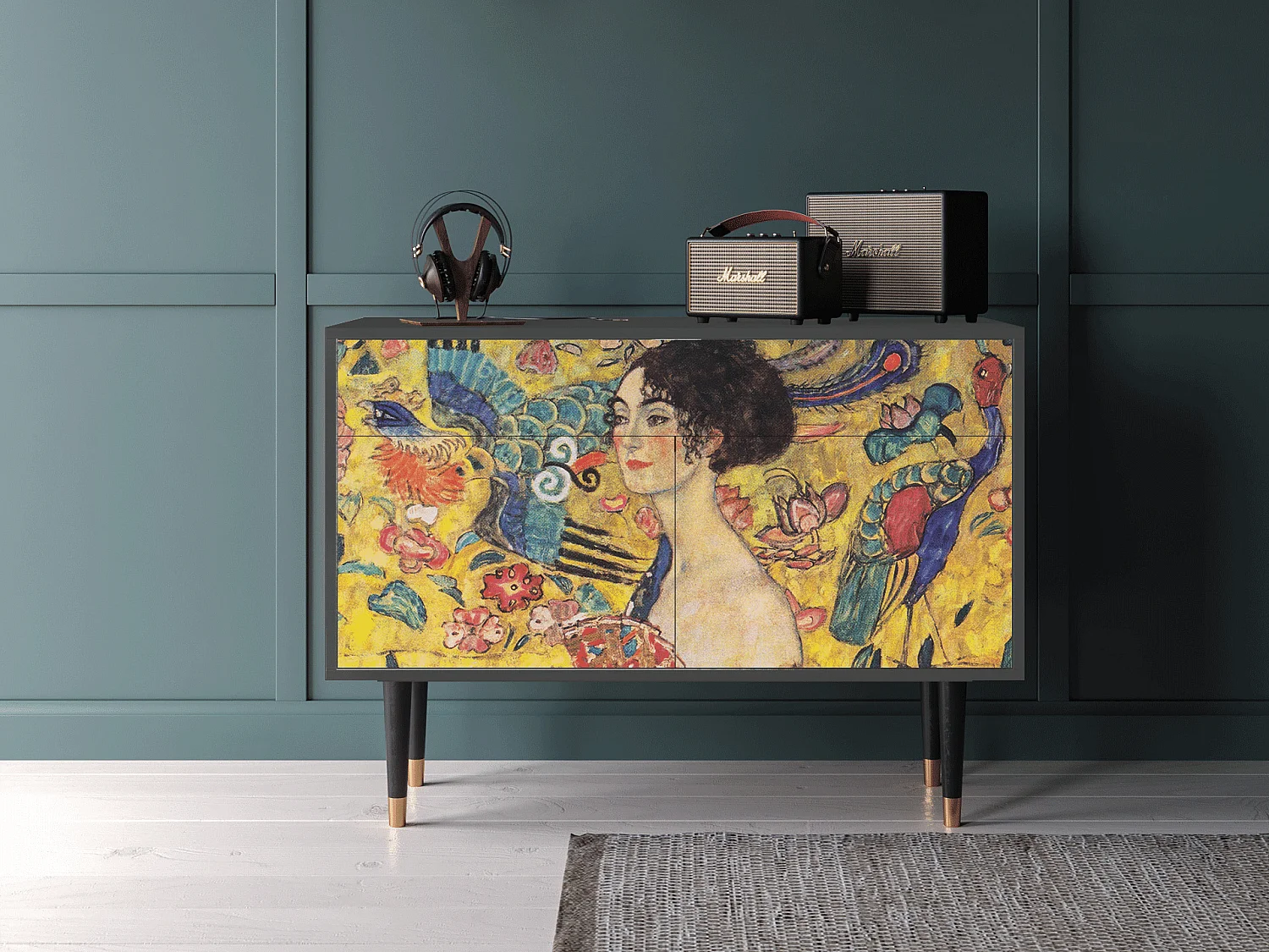 Buffet - 115x85x48 cm - BS4 - Lady with Fan by Klimt, Anthracite