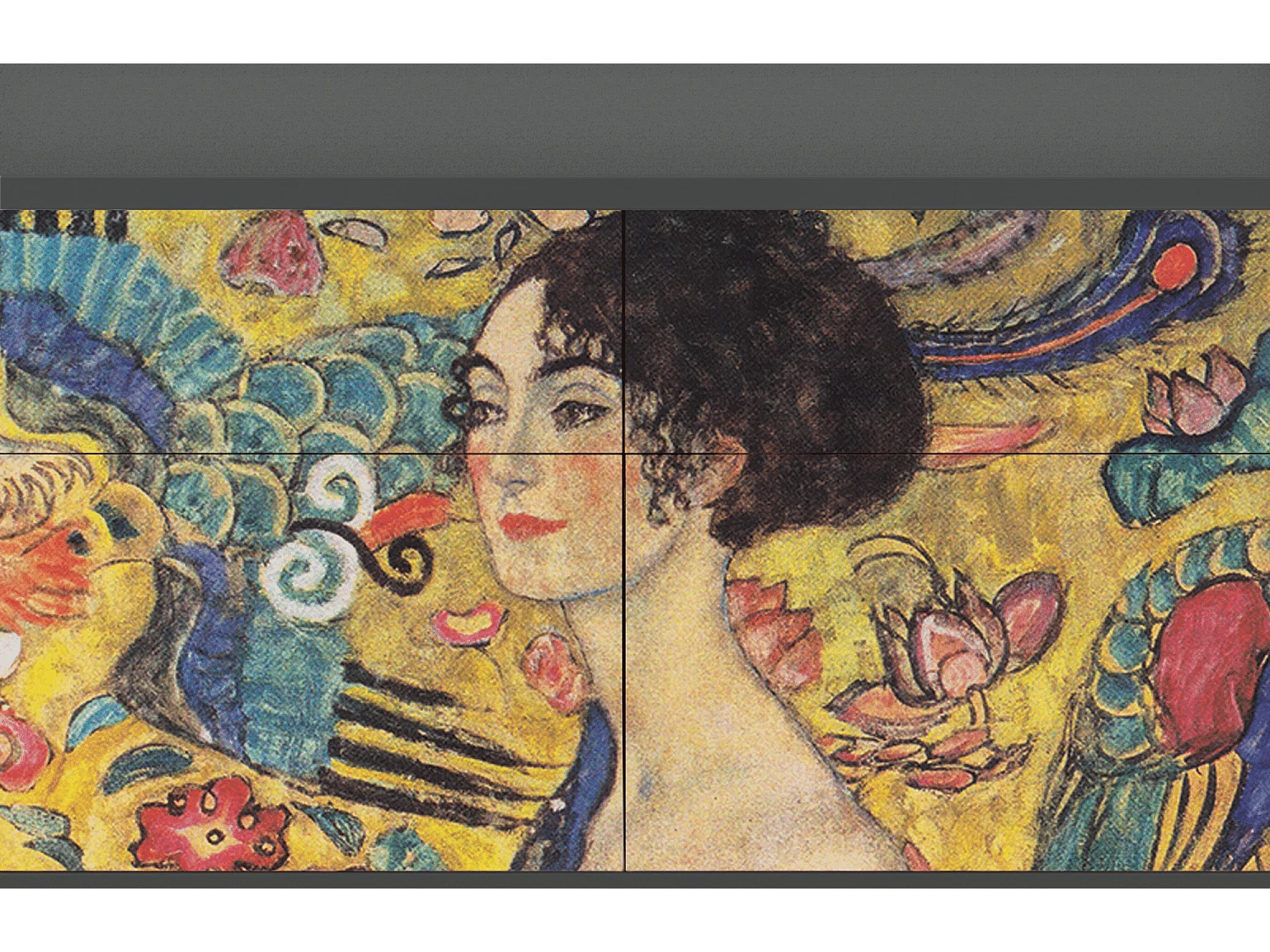 Kredens - 115x85x48 cm - BS4 - Lady with Fan by Klimt, Antracyt