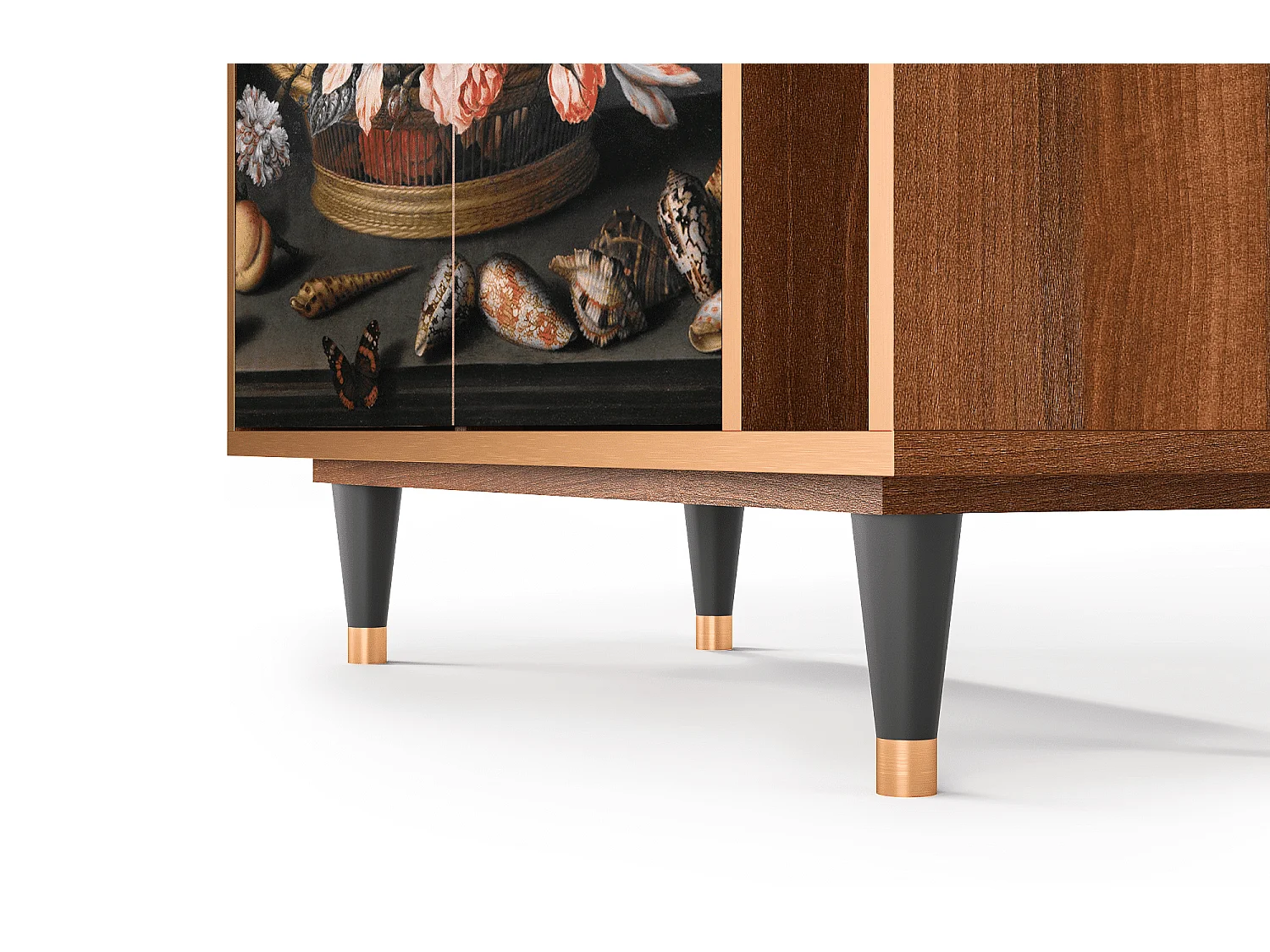 Buffet - 96х110х41 cm - BS6 - Still Life with Flowers, Noyer