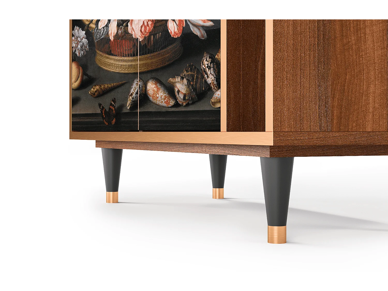 Credenza - 96х110х41 cm - BS6 - Still Life with Flowers, Noce