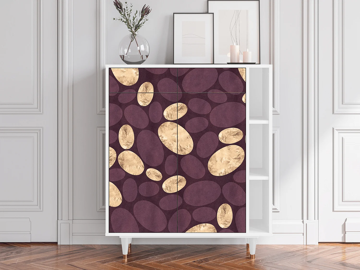 Kredens - 96х110х41 cm - BS6 - Fine Wine, Biały