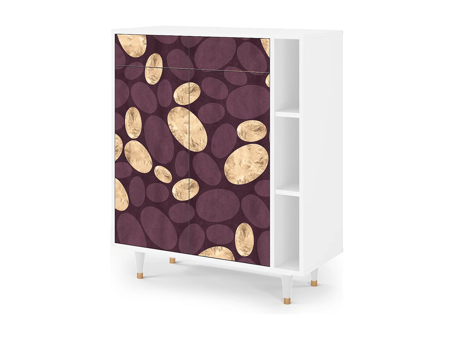 Kredens - 96х110х41 cm - BS6 - Fine Wine, Biały