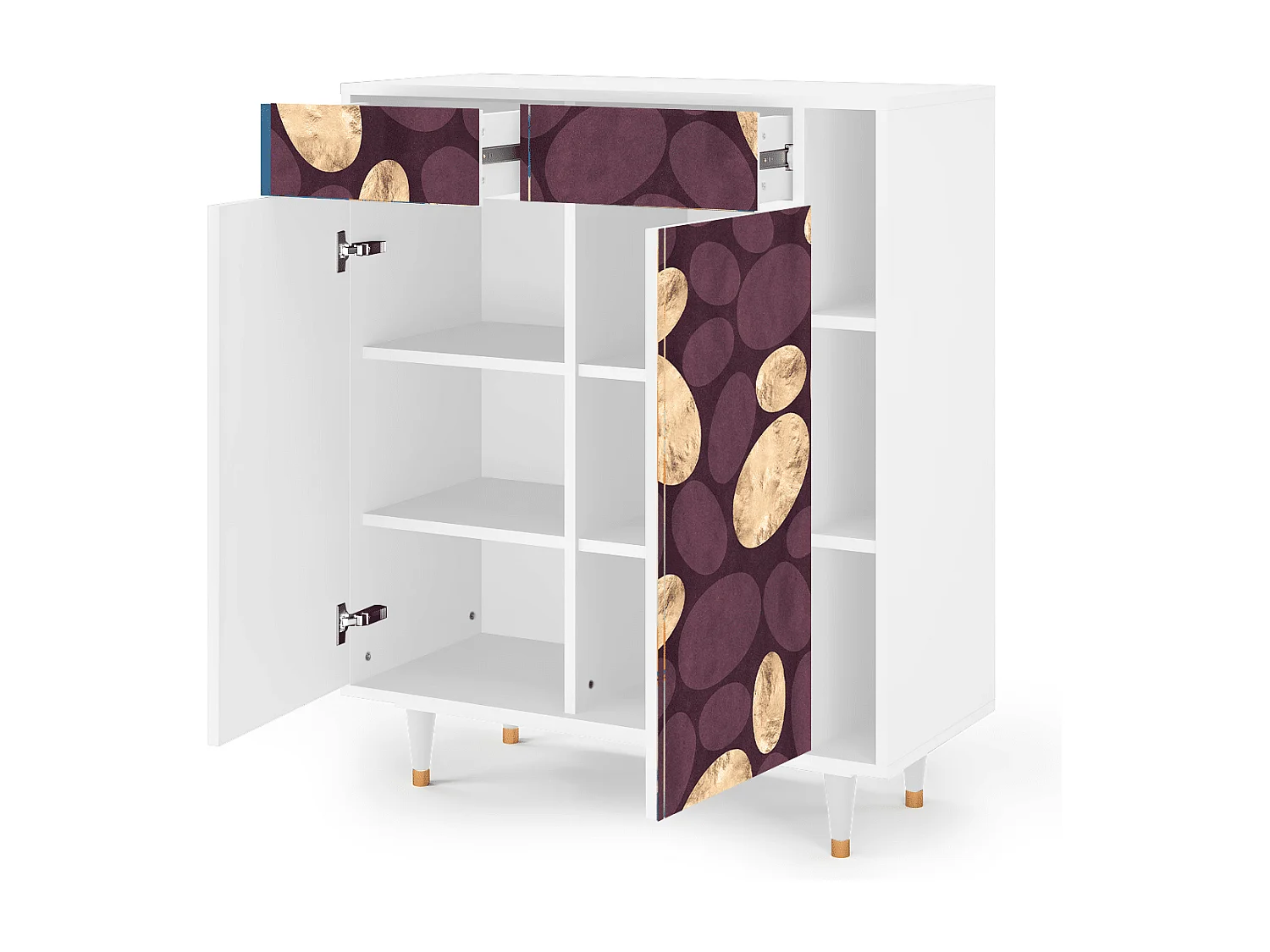 Kredens - 96х110х41 cm - BS6 - Fine Wine, Biały