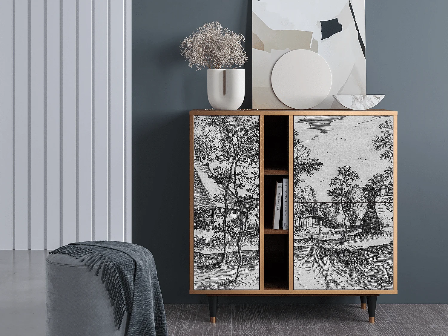 Buffet - 94х96х41 cm - BS5 - Village Road, Noyer