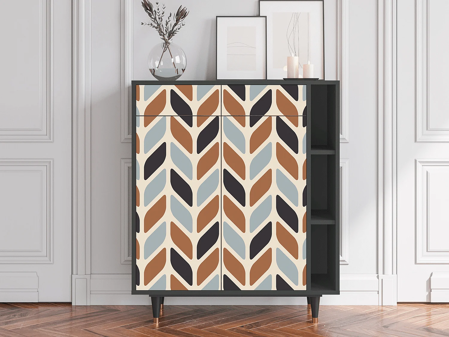 Sideboard - 96х110х41 cm - BS6 - Beige Laure, Anthrazit