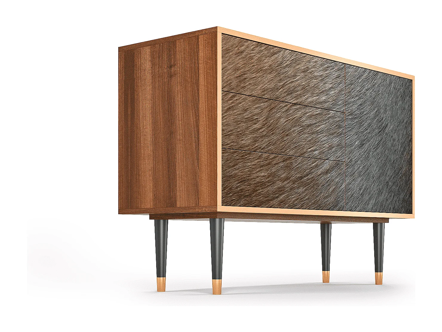 Kredens - 115х84х41 cm - S3 - Peanut Hair, Orzech