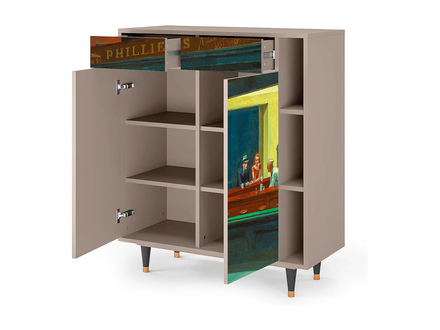 Aparador - 96х110х41 cm - BS6 - Nighthawks by Hopper, Latte