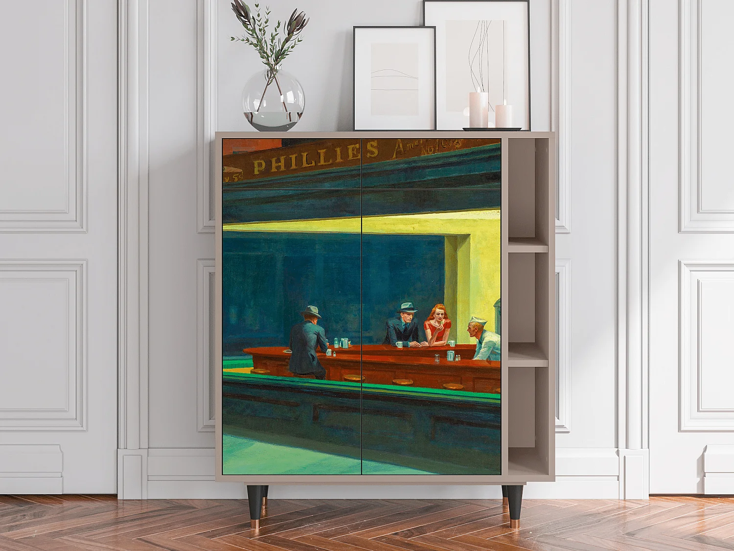 Aparador - 96х110х41 cm - BS6 - Nighthawks by Hopper, Latte