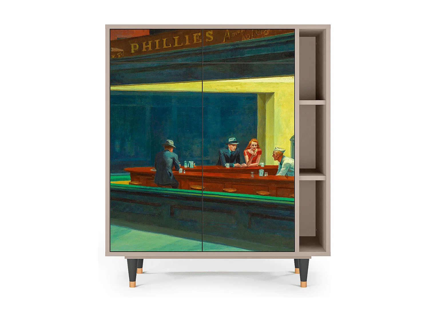 Aparador - 96х110х41 cm - BS6 - Nighthawks by Hopper, Latte