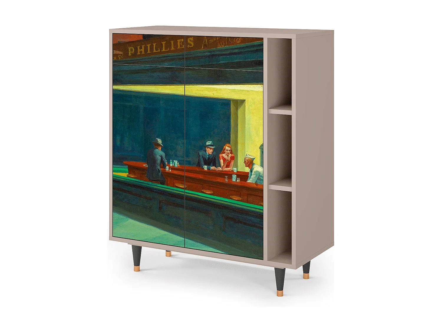 Aparador - 96х110х41 cm - BS6 - Nighthawks by Hopper, Latte