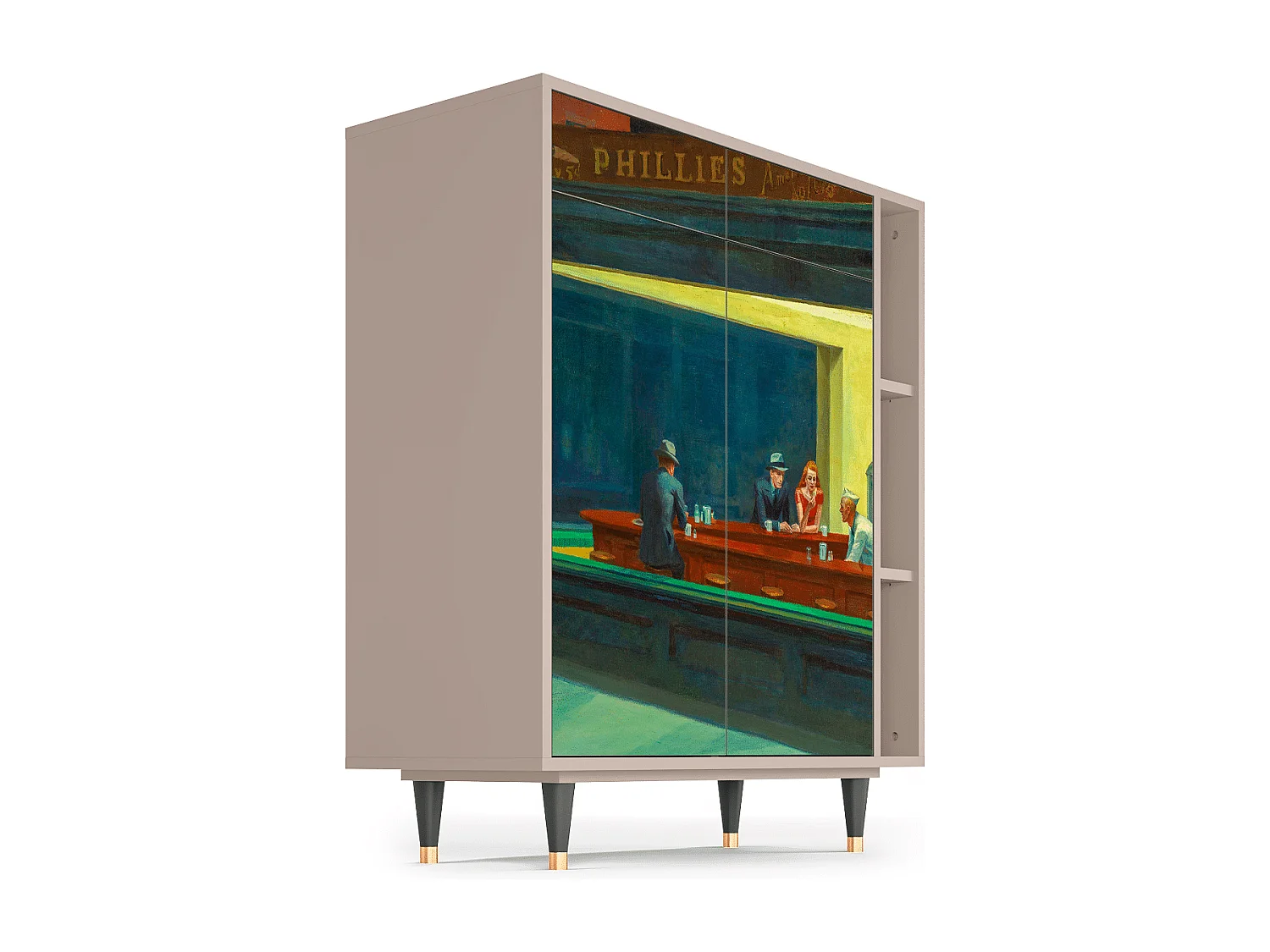 Aparador - 96х110х41 cm - BS6 - Nighthawks by Hopper, Latte