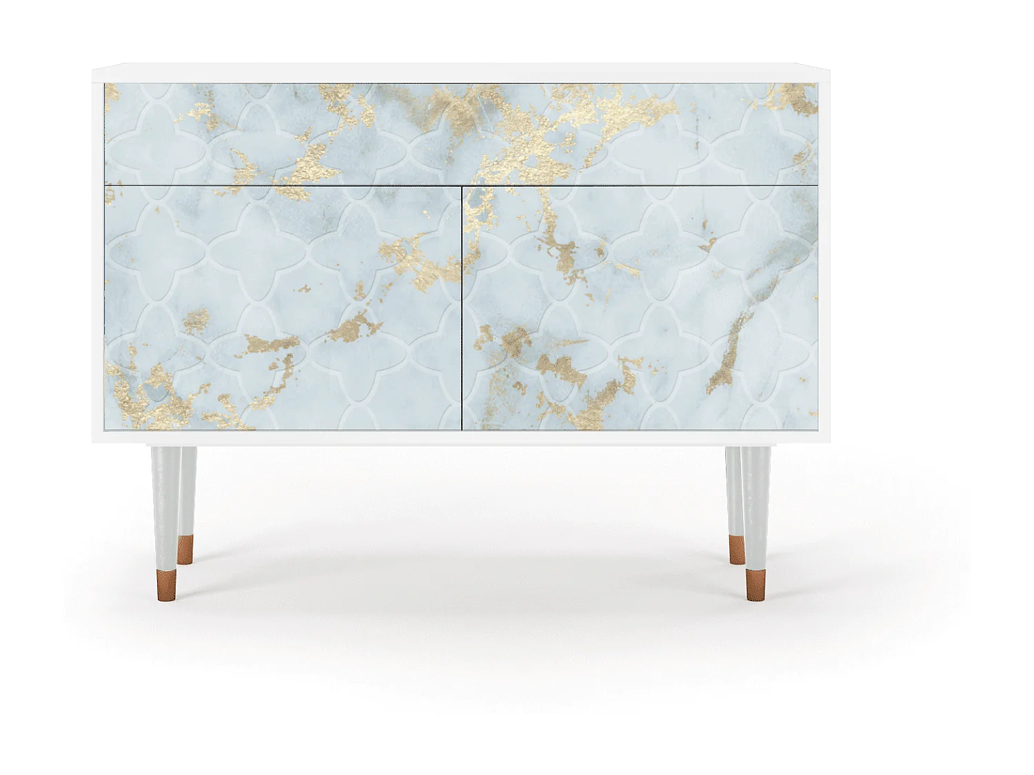 Kredens - 115x85x48 cm - BS4 - Golden Waves, Biały