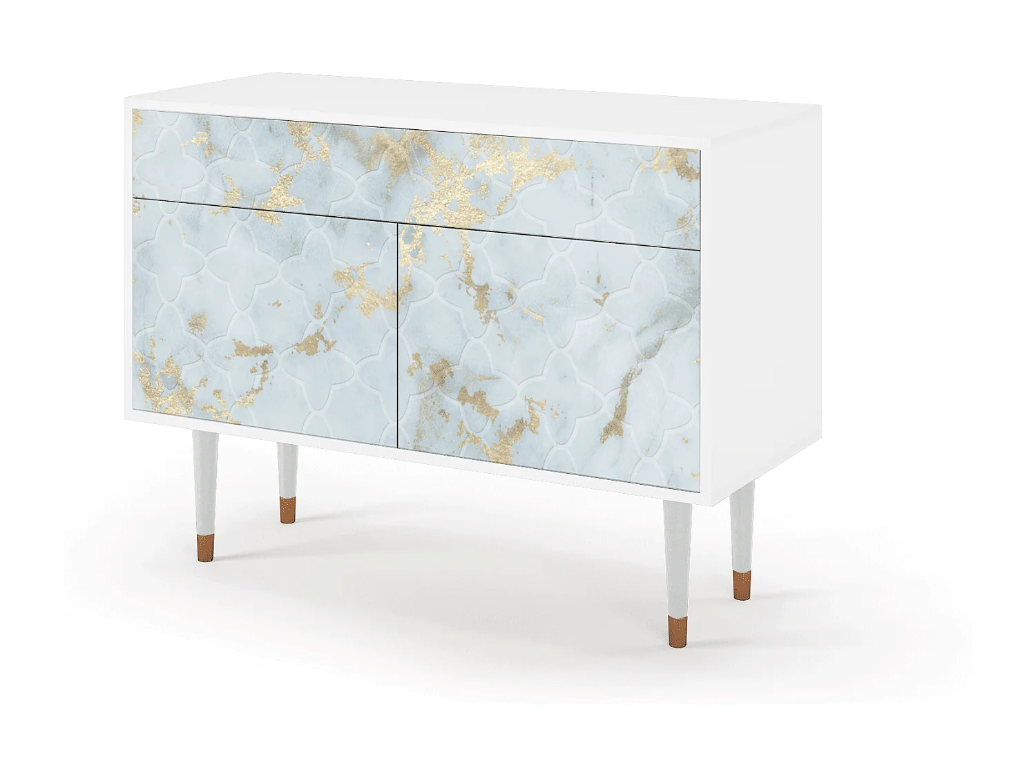 Kredens - 115x85x48 cm - BS4 - Golden Waves, Biały