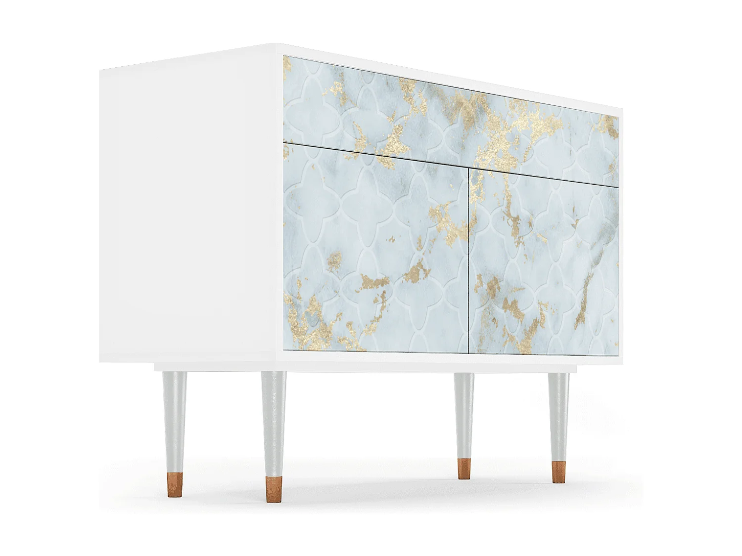 Kredens - 115x85x48 cm - BS4 - Golden Waves, Biały