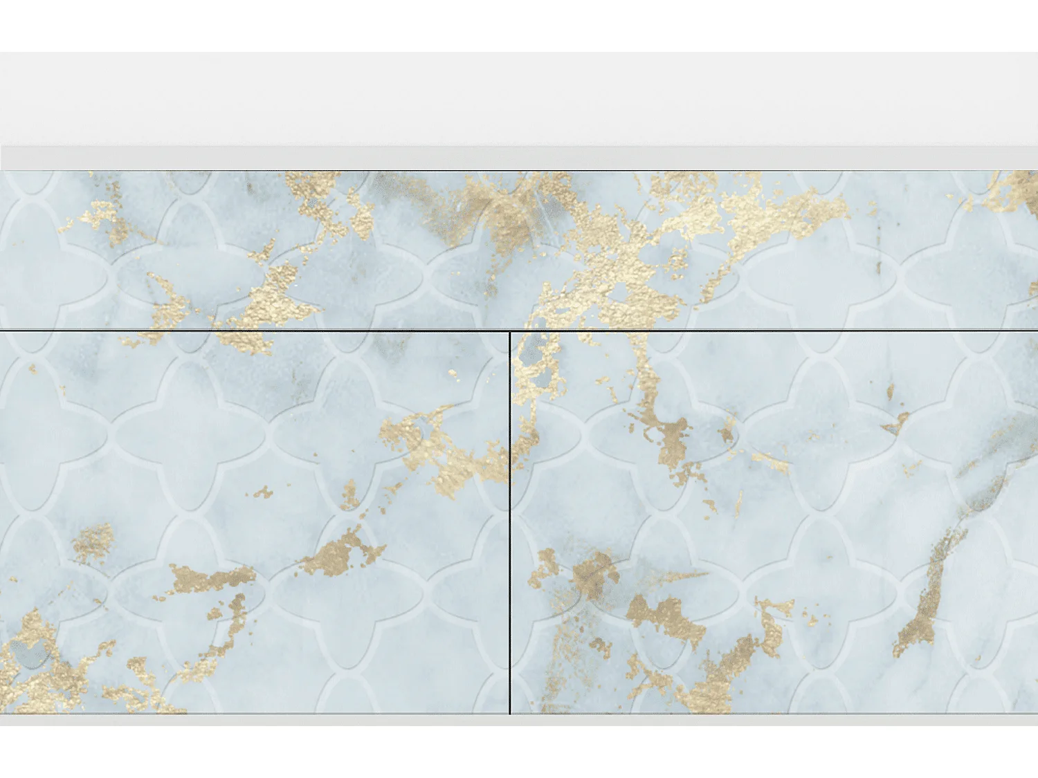 Kredens - 115x85x48 cm - BS4 - Golden Waves, Biały