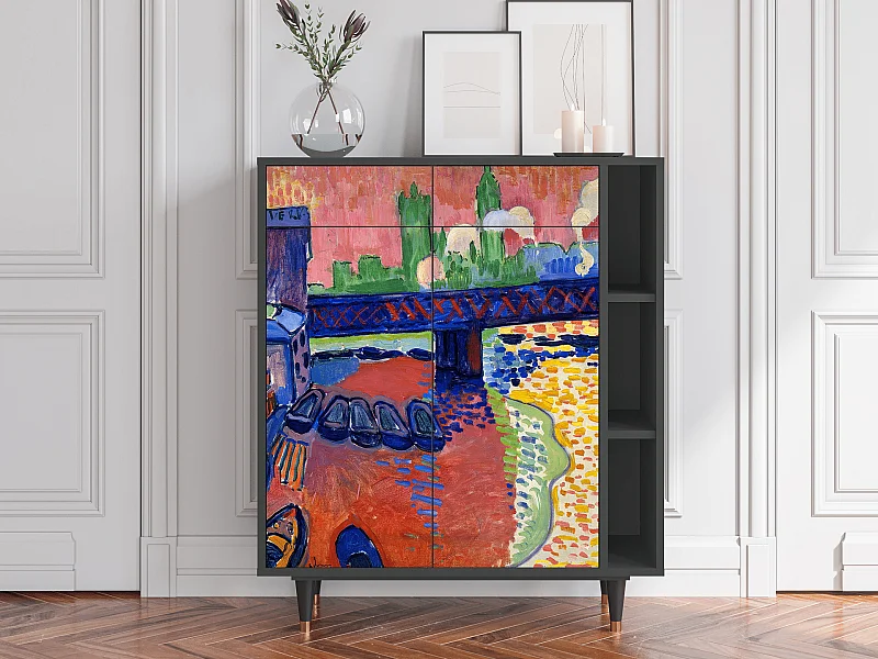 Kredens - 96х110х41 cm - BS6 - Charing Cross Bridge, Antracyt