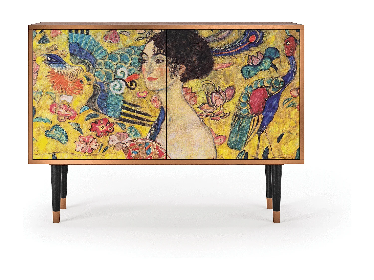 Kredens - 115x85x48 cm - BS4 - Lady with Fan by Klimt, Orzech