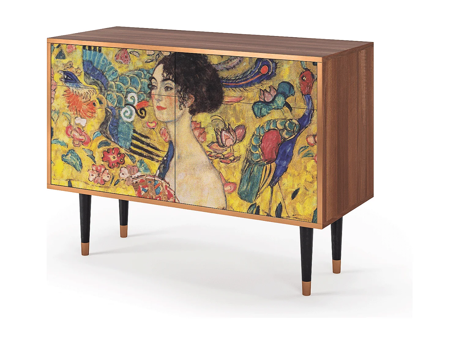 Credenza - 115x85x48 cm - BS4 - Lady with Fan by Klimt, Noce