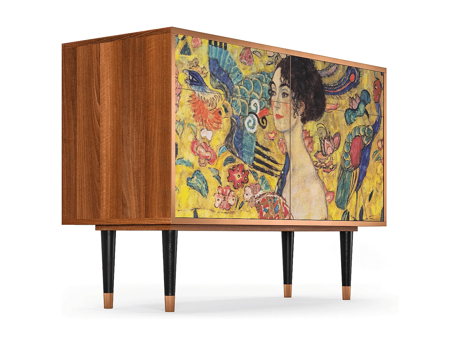 Credenza - 115x85x48 cm - BS4 - Lady with Fan by Klimt, Noce