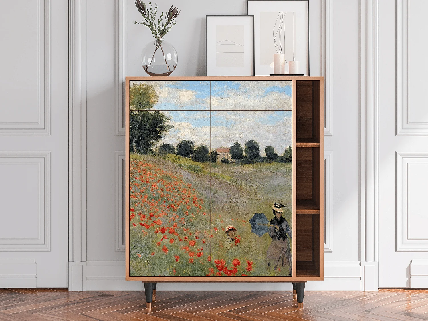 Credenza - 96х110х41 cm - BS6 - The Poppy Field   , Noce