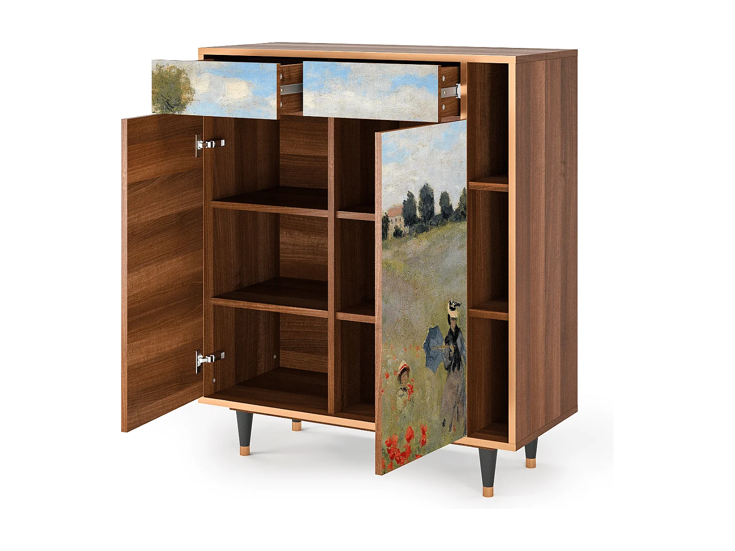 Credenza - 96х110х41 cm - BS6 - The Poppy Field   , Noce