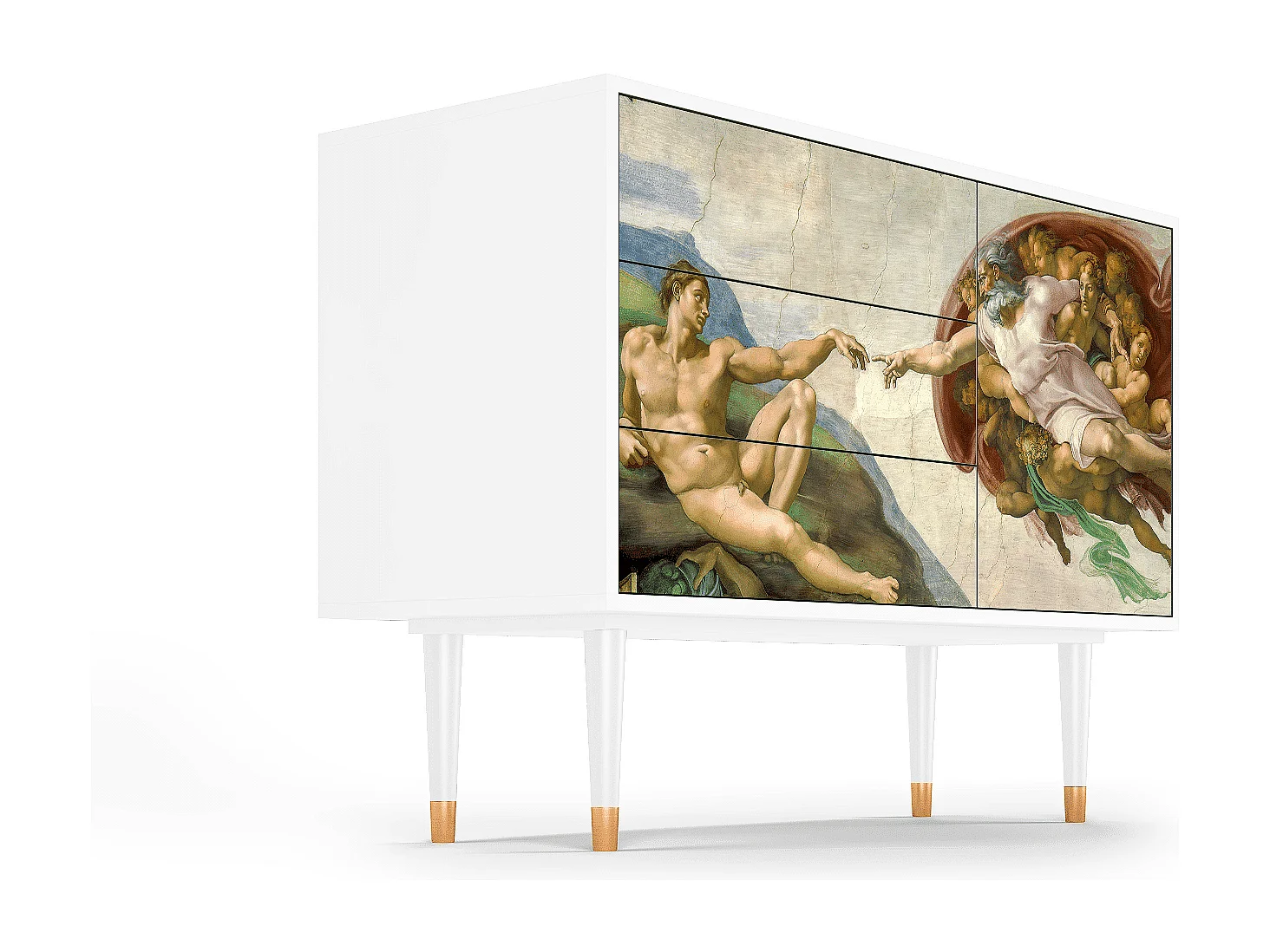 Kredens - 115х84х41 cm - S3 - The Creation of Adam, Biały