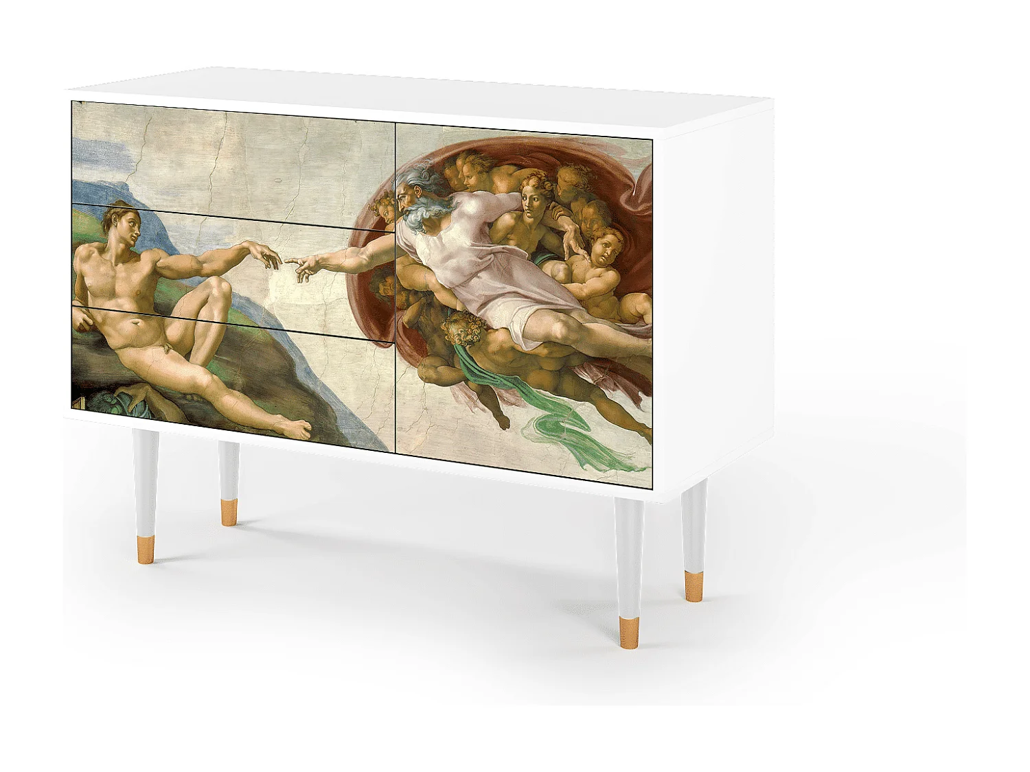 Kredens - 115х84х41 cm - S3 - The Creation of Adam, Biały