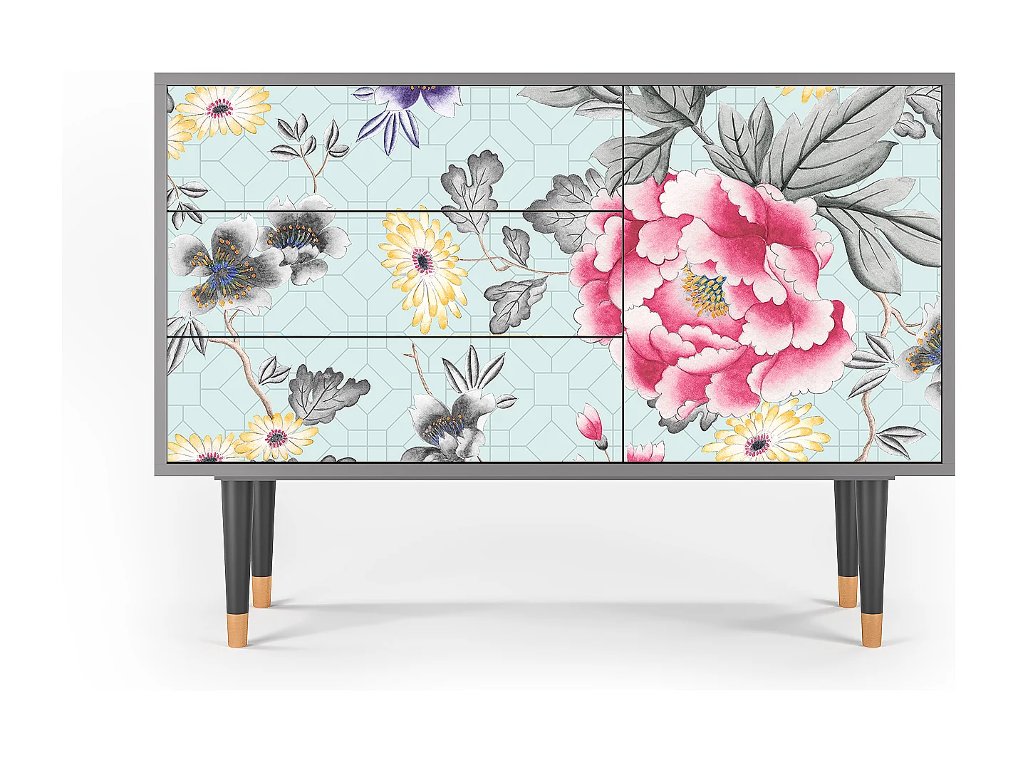 Kredens - 115х84х41 cm - S3 - Sky Garden, Szary