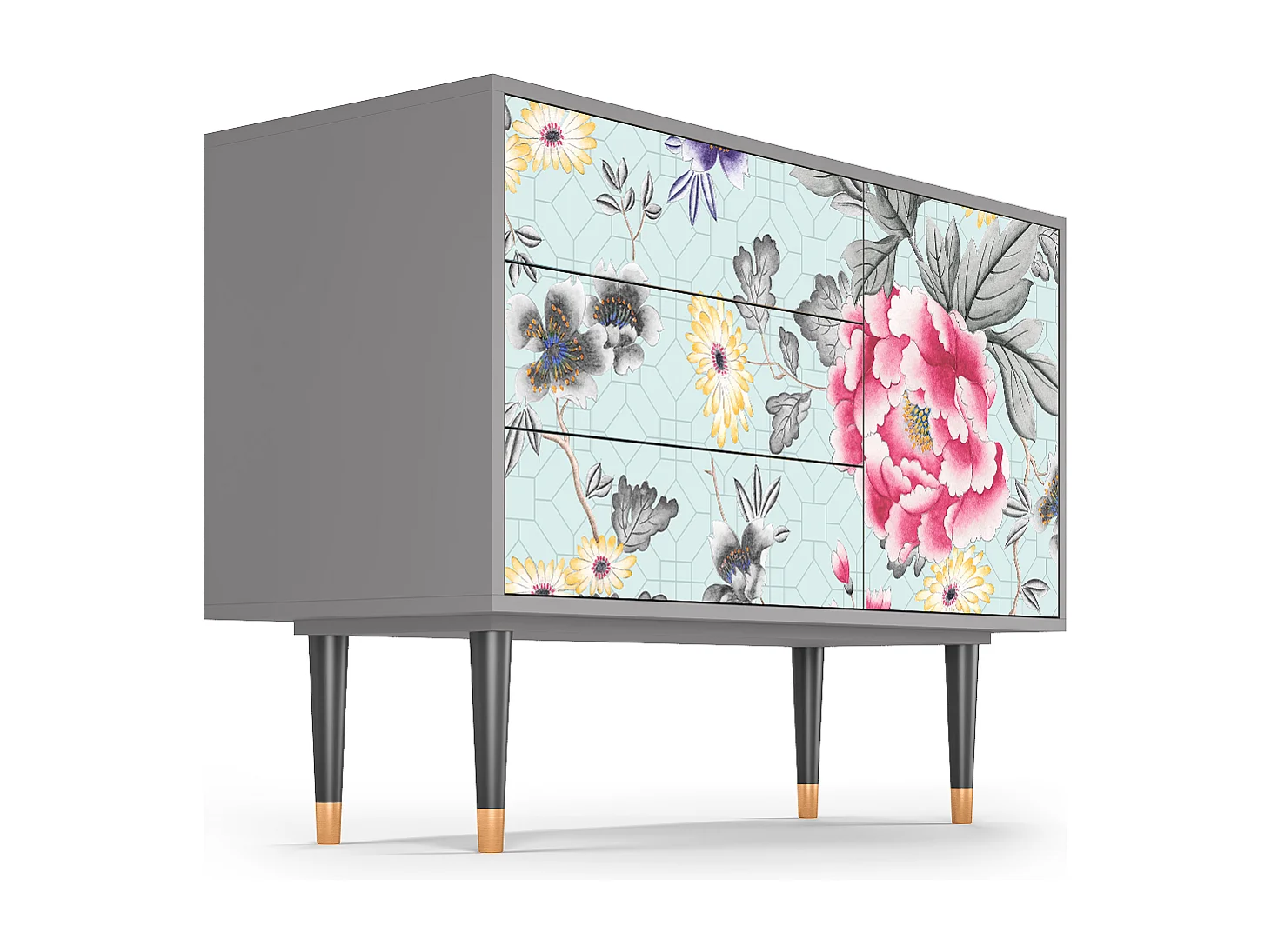 Kredens - 115х84х41 cm - S3 - Sky Garden, Szary