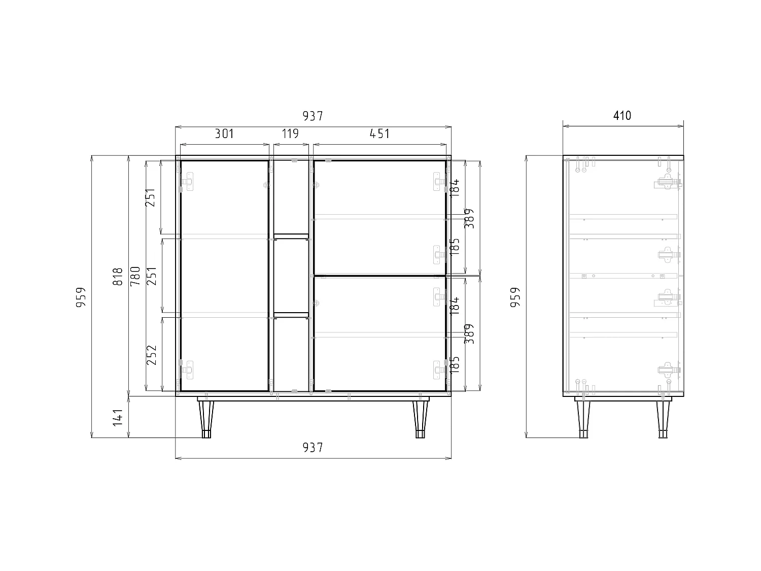 Sideboard - 94х96х41 cm - BS5 - Artwork, Anthrazit