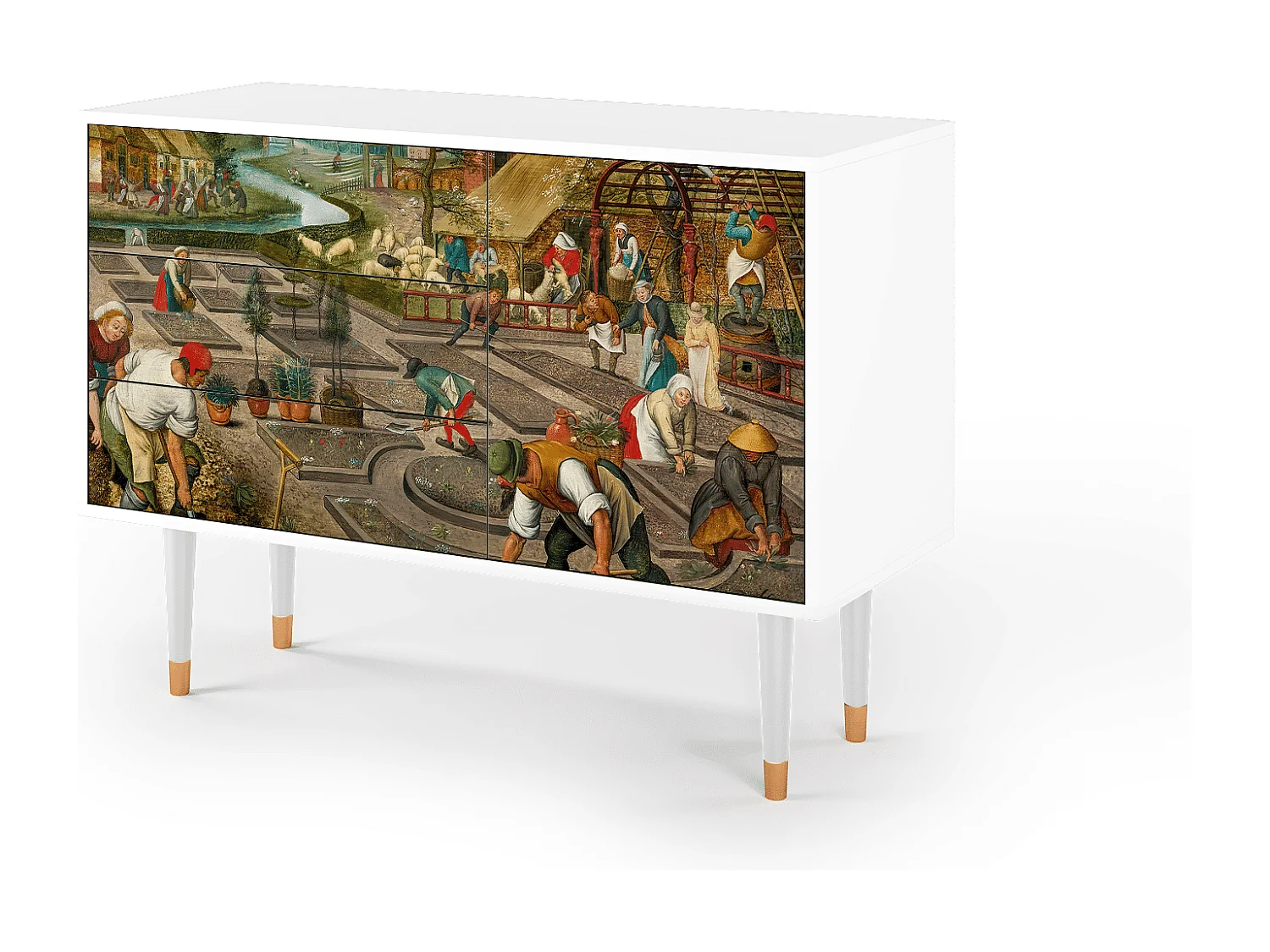 Kredens - 115х84х41 cm - S3 - The Younger - Spring, Biały