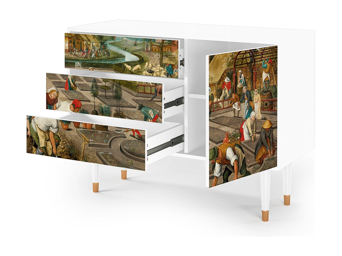 Kredens - 115х84х41 cm - S3 - The Younger - Spring, Biały