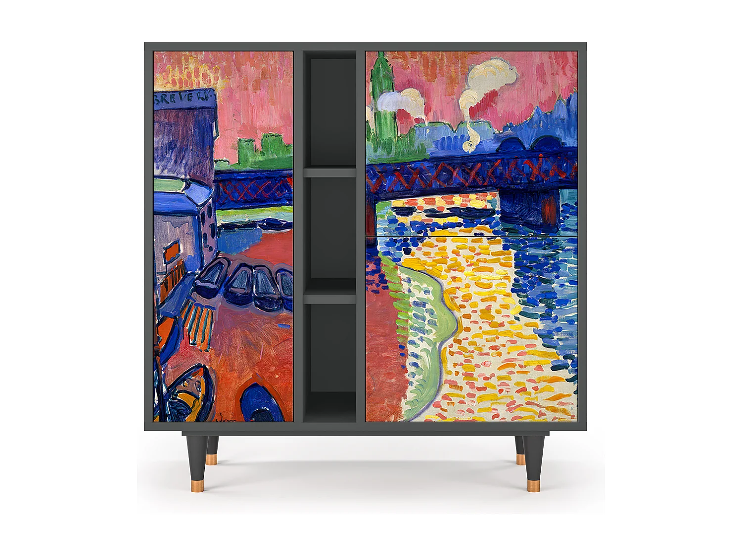 Kredens - 94х96х41 cm - BS5 - Charing Cross Bridge, Antracyt