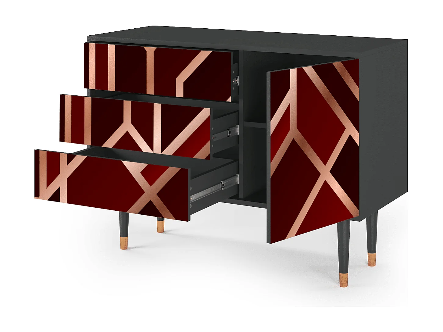 Dressoir - 115х84х41 cm - S3 - Velvet 1920's, Antraciet