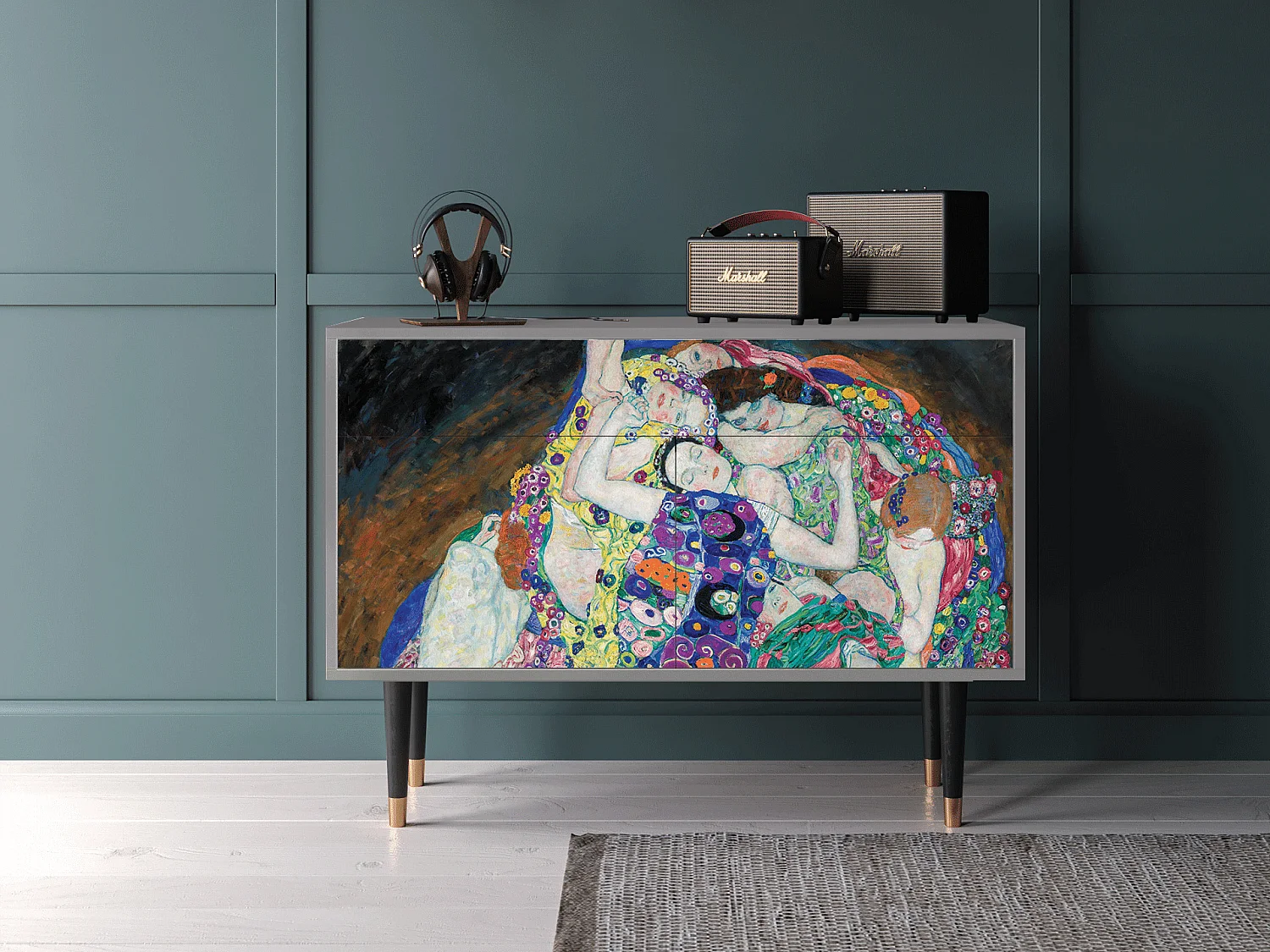 Kredens - 115x85x48 cm - BS4 - The Maiden by Klimt, Szary