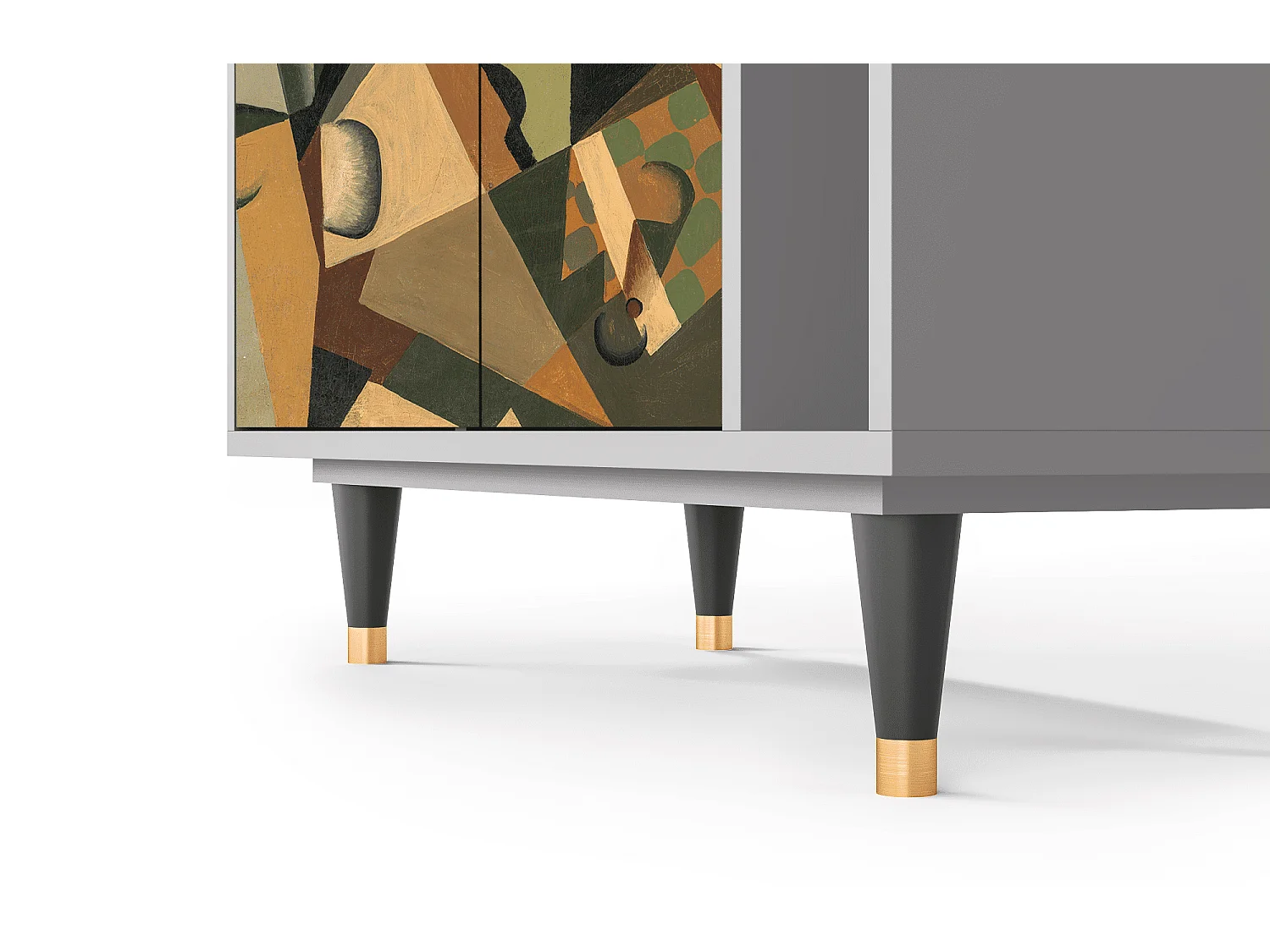 Dressoir - 96х110х41 cm - BS6 - Glass and Checkerboard, Grijs