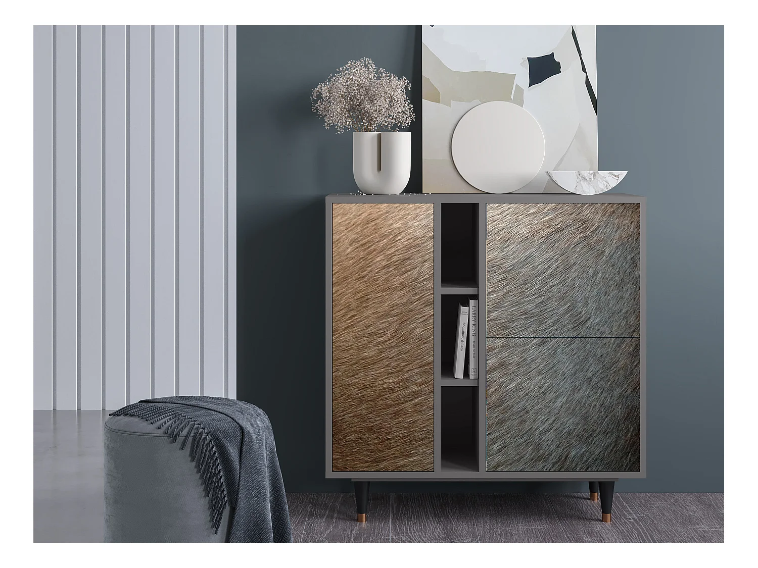 Buffet - 94х96х41 cm - BS5 - Peanut Hair, Gris