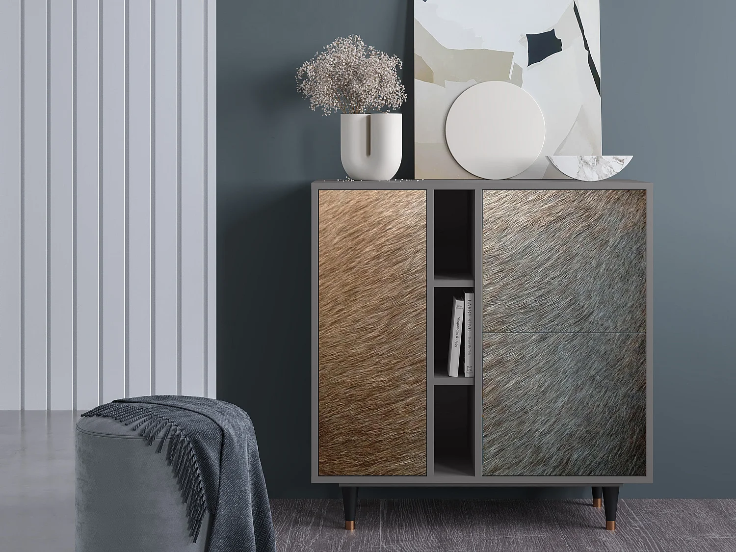 Buffet - 94х96х41 cm - BS5 - Peanut Hair, Gris