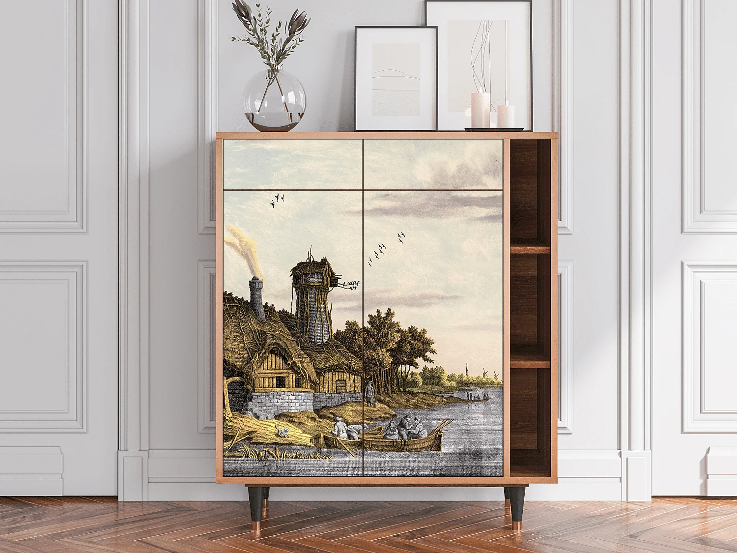 Buffet - 96х110х41 cm - BS6 - Mill along a River, Noyer